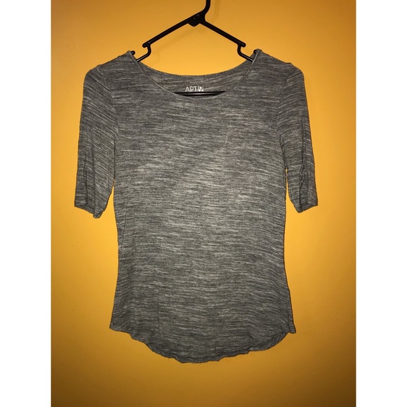 Apt. 9 Tops - Cotton grey and white half sleeve shirt Apt. 9 Tops - Cotton grey and white half sleeve shirt